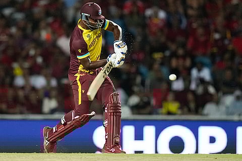 Romario Shepherd bats against New Zealand